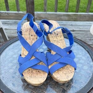 Blue Montego Bay Club Strappy Wedge Sandals